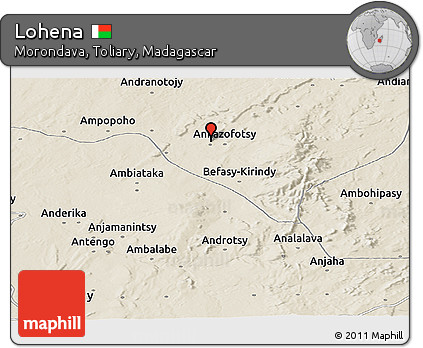 Shaded Relief Panoramic Map of Lohena