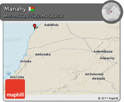 Shaded Relief Panoramic Map of Manahy