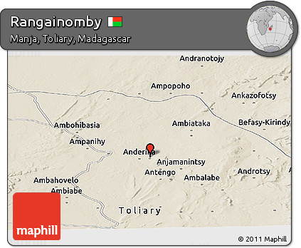 Shaded Relief Panoramic Map of Rangainomby