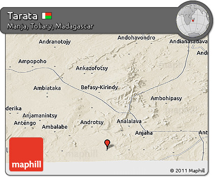Shaded Relief Panoramic Map of Tarata