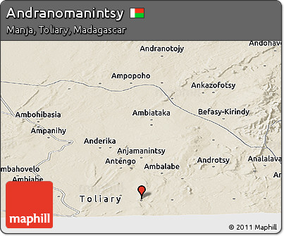 Shaded Relief Panoramic Map of Andranomanintsy