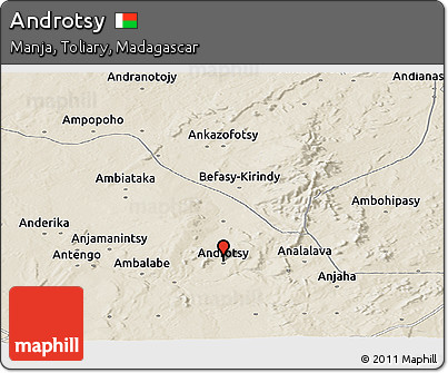 Shaded Relief Panoramic Map of Androtsy