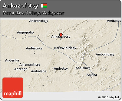 Shaded Relief Panoramic Map of Ankazofotsy