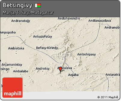 Shaded Relief Panoramic Map of Betsingivy