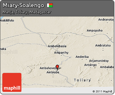 Shaded Relief Panoramic Map of Miary-Soalengo