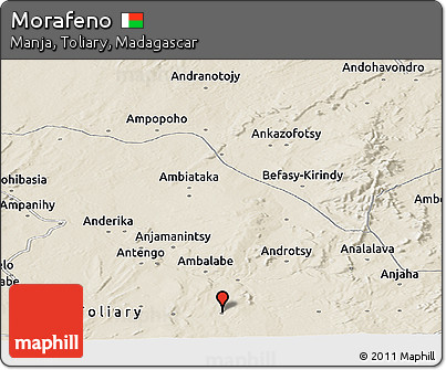 Shaded Relief Panoramic Map of Morafeno