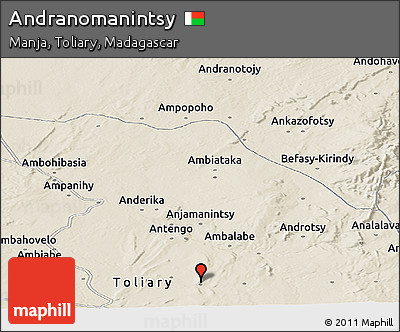 Shaded Relief Panoramic Map of Andranomanintsy