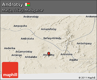 Shaded Relief Panoramic Map of Androtsy