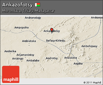 Shaded Relief Panoramic Map of Ankazofotsy
