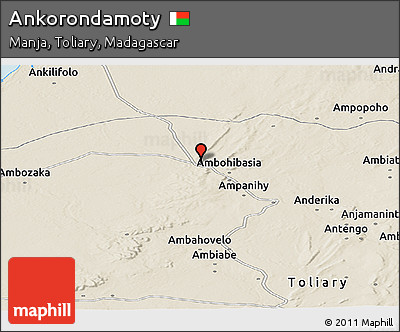 Shaded Relief Panoramic Map of Ankorondamoty