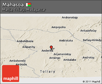 Shaded Relief Panoramic Map of Mahasoa