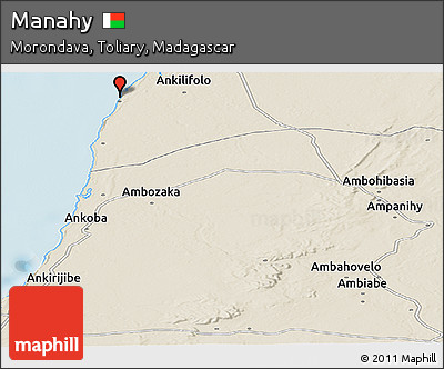 Shaded Relief Panoramic Map of Manahy