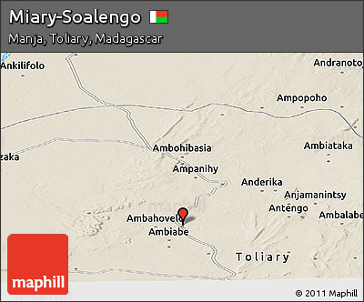 Shaded Relief Panoramic Map of Miary-Soalengo