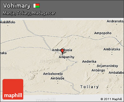 Shaded Relief Panoramic Map of Vohimary