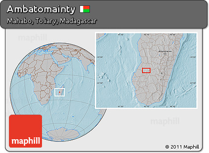 Gray Location Map of Ambatomainty, hill shading