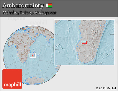 Gray Location Map of Ambatomainty, hill shading