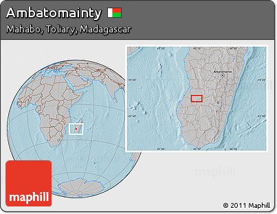 Gray Location Map of Ambatomainty, hill shading