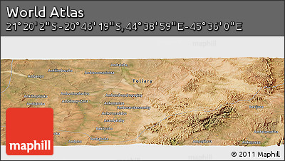 Satellite Panoramic Map of the Area around 21° 3' 11" S, 45° 7' 30" E