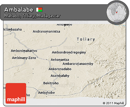 Shaded Relief Panoramic Map of Ambalabe