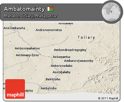 Shaded Relief Panoramic Map of Ambatomainty