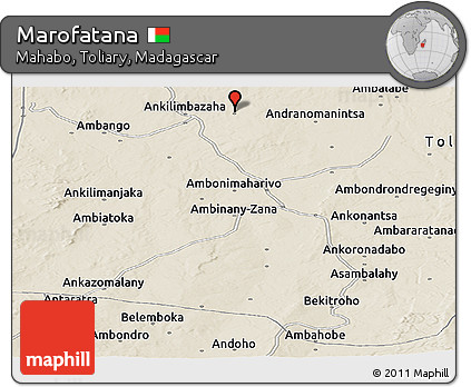 Shaded Relief Panoramic Map of Marofatana