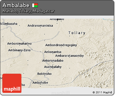 Shaded Relief Panoramic Map of Ambalabe