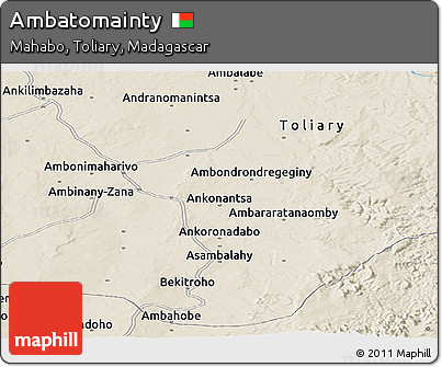 Shaded Relief Panoramic Map of Ambatomainty