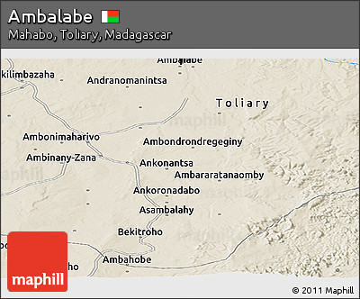 Shaded Relief Panoramic Map of Ambalabe