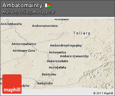 Shaded Relief Panoramic Map of Ambatomainty