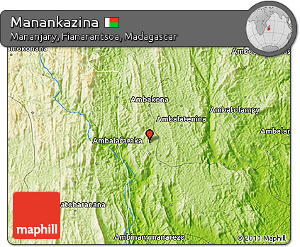Physical 3D Map of Manankazina