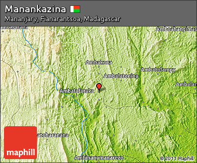 Physical 3D Map of Manankazina
