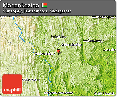 Physical 3D Map of Manankazina