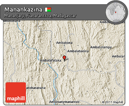 Shaded Relief 3D Map of Manankazina