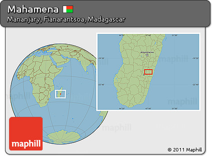 Savanna Style Location Map of Mahamena