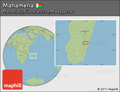 Savanna Style Location Map of Mahamena