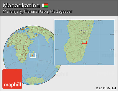 Savanna Style Location Map of Manankazina