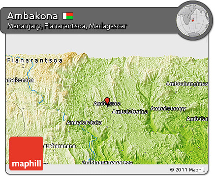 Physical Panoramic Map of Ambakona
