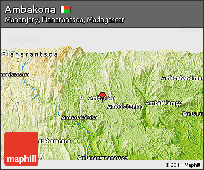 Physical Panoramic Map of Ambakona