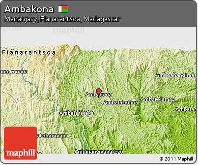 Physical Panoramic Map of Ambakona