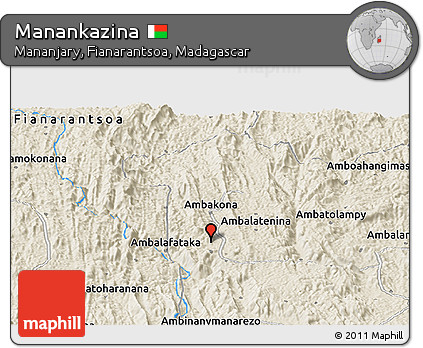 Shaded Relief Panoramic Map of Manankazina