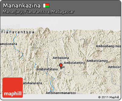 Shaded Relief Panoramic Map of Manankazina