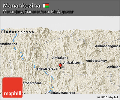 Shaded Relief Panoramic Map of Manankazina