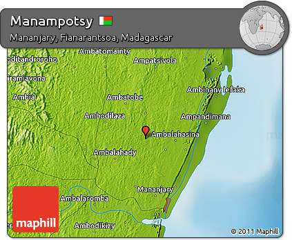 Physical 3D Map of Manampotsy