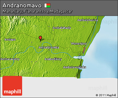 Physical 3D Map of Andranomavo