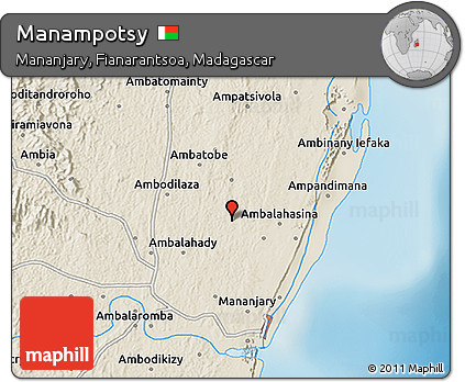 Shaded Relief 3D Map of Manampotsy