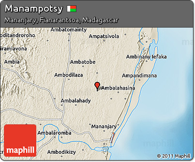 Shaded Relief 3D Map of Manampotsy