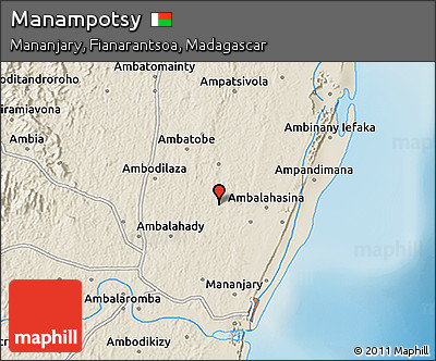 Shaded Relief 3D Map of Manampotsy