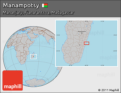 Gray Location Map of Manampotsy