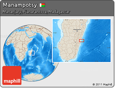 Shaded Relief Location Map of Manampotsy