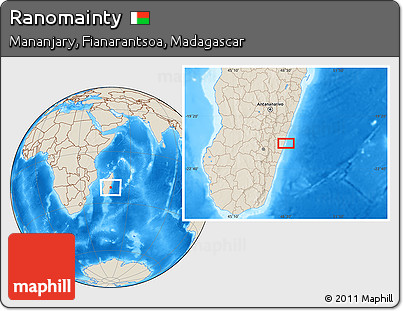 Shaded Relief Location Map of Ranomainty